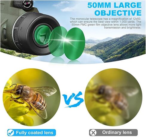 80X100 HD Monocular Telescope with 8000M Long Range Zoom and Bak4 Prism - Includes/Excludes Tripod and Phone Clip - Perfect for Hunting, Outdoor, Camping - Sharp Images in Saudi Arabia