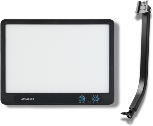 Amaran Verge Edge-Lit LED Panel Light Flicker-Free with Stream Deck Control (Charcoal, US) Bundle with Stand Adapter (2 Items) in Saudi Arabia