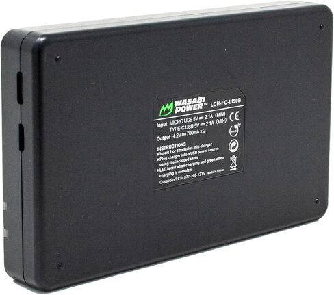 Wasabi Power Battery Micro USB Dual Charger for Ricoh Pentax D-LI92 and Ricoh Pentax Optio I-10, RZ10, RZ18, WG-1, WG-1 GPS, WG-2, WG-2 GPS, WG-3, WG-3 GPS, WG-4, WG-4 GPS, WG-10, X70, WG-90 in Saudi Arabia