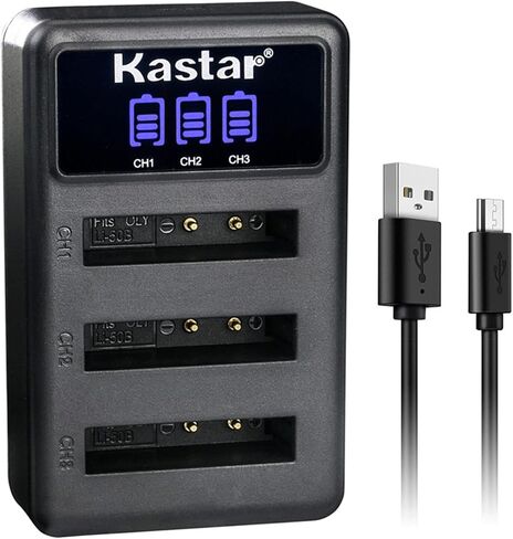 Kastar 2 Pack Battery and LCD Triple USB Charger Compatible with Olympus Stylus 1030SW, Stylus 9000, Stylus 9010, SZ-10, SZ-11, SZ-12, SZ-14, SZ-15, SZ-16, SZ-20, SZ-25MR, SZ-30MR, SZ-31MR his in Saudi Arabia