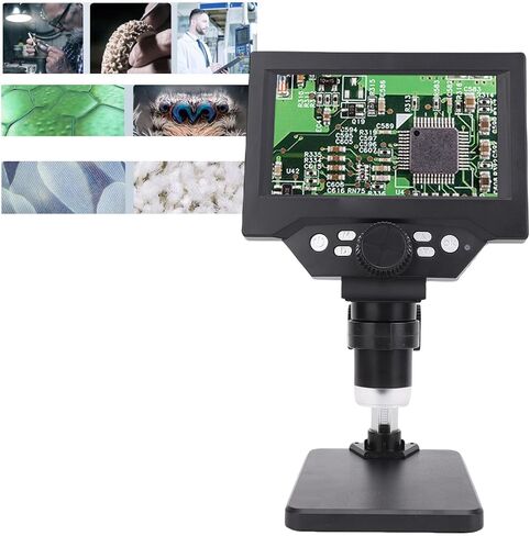 EBTOOLS 1000X مجهر رقمي ، شاشة 5.5 بوصة ، فيديو HD 1080P ، صورة 10 ميجابكسل ، 8 مصابيح LED قابلة للتعديل ، عرض الكمبيوتر الشخصي لـ Vista XP 7 8 10 11 ، لنظام التشغيل X 11.0 أو أعلى in Kuwait