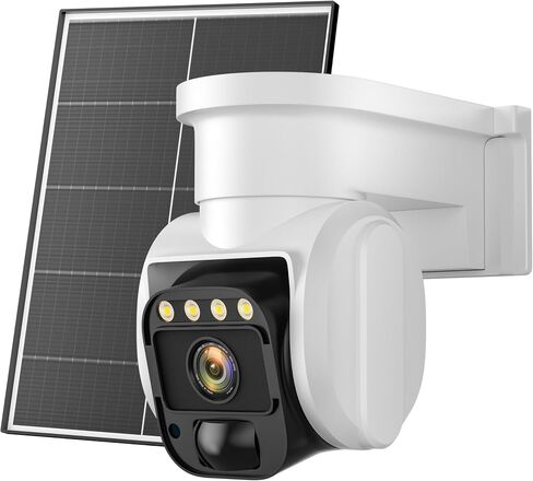 4G LTE Cellular Solar Security Camera, No WiFi with 3MP 2K HD, AI Motion Detection, Dual Lens 360° View, Color Night Vision, 2-Way Talk, IP66 Weatherproof, SIM Card Included in Saudi Arabia