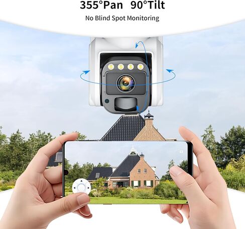 4G LTE Cellular Solar Security Camera, No WiFi with 3MP 2K HD, AI Motion Detection, Dual Lens 360° View, Color Night Vision, 2-Way Talk, IP66 Weatherproof, SIM Card Included in Saudi Arabia