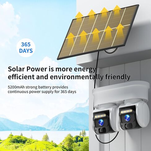 4G LTE Cellular Solar Security Camera, No WiFi with 3MP 2K HD, AI Motion Detection, Dual Lens 360° View, Color Night Vision, 2-Way Talk, IP66 Weatherproof, SIM Card Included in Saudi Arabia