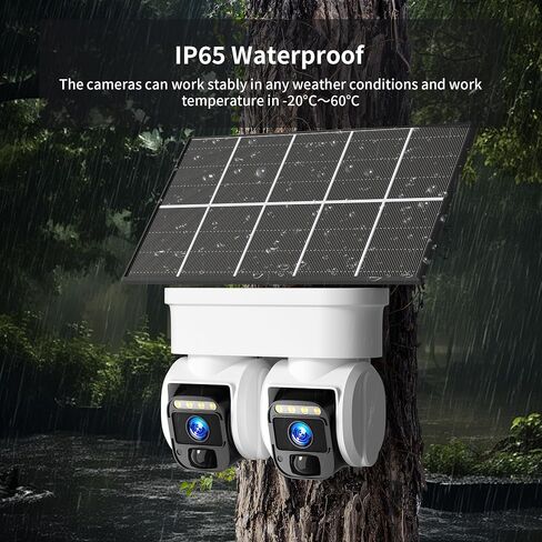 4G LTE Cellular Solar Security Camera, No WiFi with 3MP 2K HD, AI Motion Detection, Dual Lens 360° View, Color Night Vision, 2-Way Talk, IP66 Weatherproof, SIM Card Included in Saudi Arabia