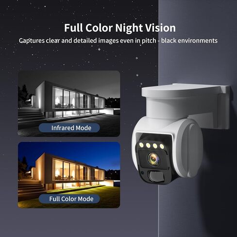 4G LTE Cellular Solar Security Camera, No WiFi with 3MP 2K HD, AI Motion Detection, Dual Lens 360° View, Color Night Vision, 2-Way Talk, IP66 Weatherproof, SIM Card Included in Saudi Arabia