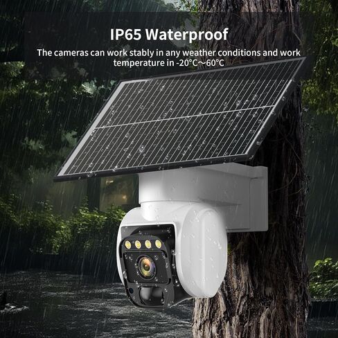 4G LTE Cellular Solar Security Camera, No WiFi with 3MP 2K HD, AI Motion Detection, Dual Lens 360° View, Color Night Vision, 2-Way Talk, IP66 Weatherproof, SIM Card Included in Saudi Arabia
