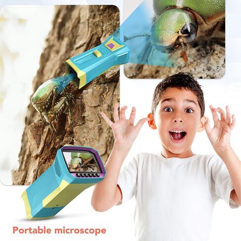 Handheld Digital Microscope, Portable Mini Pocket Camera HD 3in IPS Screen, for Student Science Experiment in Saudi Arabia