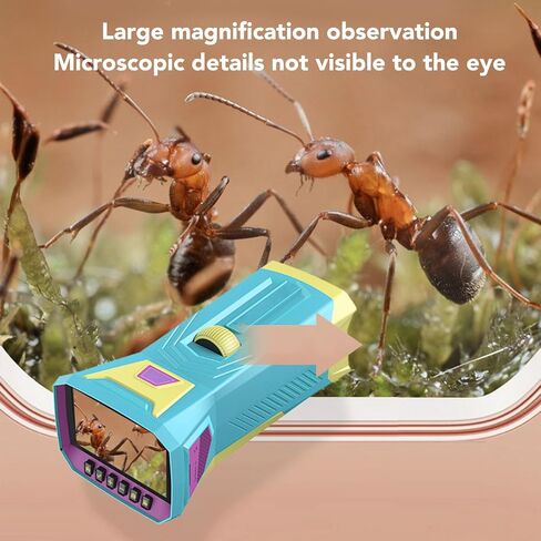 Handheld Digital Microscope, Portable Mini Pocket Camera HD 3in IPS Screen, for Student Science Experiment in Saudi Arabia