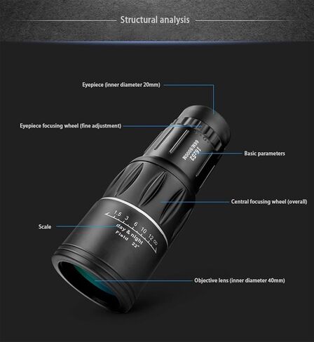 16x52 High-Transparent Resin Lenses Telescope - Perfect for Hiking, Bird Watching, and Outdoor Activities in Saudi Arabia