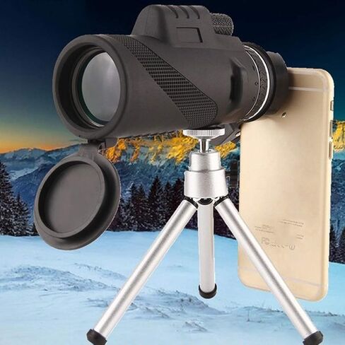 High Power Zoom Monocular Telescope with 8X Magnification, BAK4 Prism, Smartphone Adapter & Tripod in Saudi Arabia