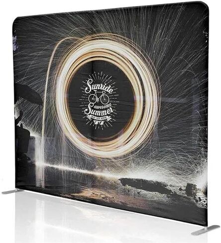 Custom Straight Tension Fabric Display Backdrop, Step and Repeat Backdrops for Events, Trade Show Display Backdrop Booth (Graphic with Stand, 10x8ft Double Sided Print) in Saudi Arabia
