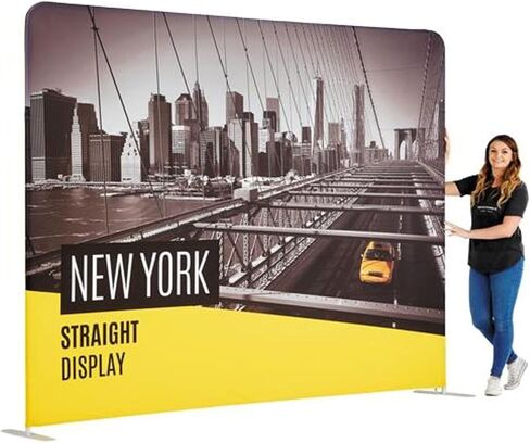Custom Straight Tension Fabric Display Backdrop, Step and Repeat Backdrops for Events, Trade Show Display Backdrop Booth (Graphic with Stand, 10x8ft Double Sided Print) in Saudi Arabia