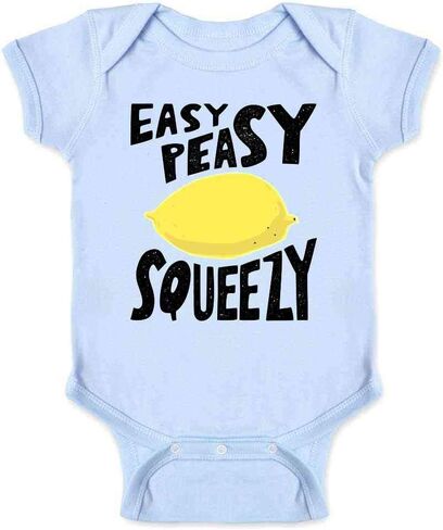 Pop Threads Easy Peasy Lemon Squeezy Cute Funny Infant Baby Boy Girl Bodysuit in Saudi Arabia