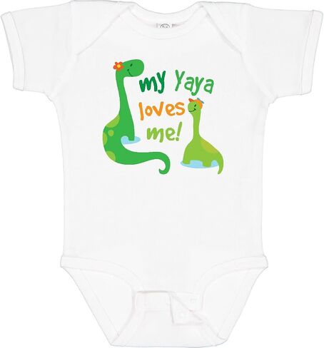 inktastic My Yaya Loves Me Grandson Dinosaur Baby Bodysuit in Saudi Arabia