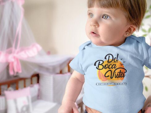 Pop Threads Del Boca Vista Retirement Community 90s Graphic Infant Baby Boy Girl Bodysuit in Saudi Arabia