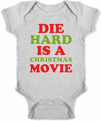 Pop Threads Die Hard Is A Christmas Movie Funny Text Infant Baby Boy Girl Bodysuit in Saudi Arabia