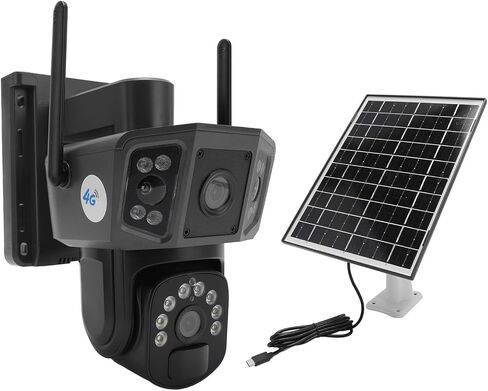 Yoidesu 4K Solar Security Cameras ، من أجل اتصال Pro App Connection 2 Way ، أنظمة الأمان المنزلية 8MP HD Power Power Outdoor Camera للمنزل مع طاقة لوحة الطاقة الشمسية ، واستخدام شبكة 4G in Saudi Arabia