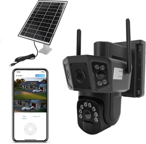 Yoidesu 4K Solar Security Cameras ، من أجل اتصال Pro App Connection 2 Way ، أنظمة الأمان المنزلية 8MP HD Power Power Outdoor Camera للمنزل مع طاقة لوحة الطاقة الشمسية ، واستخدام شبكة 4G in Saudi Arabia