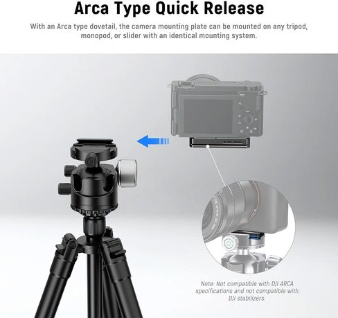 NEEWER Quick Release Plate Compatible with AirTag, Metal Camera Tripod Mount Quick Attach Holder Adapter Baseplate with Arca Type Base & 1/4" Screw for DSLR Camcorder Tripod Monopod Slider, QRP-11 in Saudi Arabia