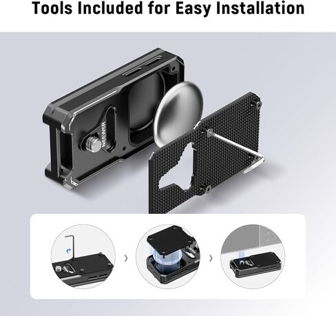 NEEWER Quick Release Plate Compatible with AirTag, Metal Camera Tripod Mount Quick Attach Holder Adapter Baseplate with Arca Type Base & 1/4" Screw for DSLR Camcorder Tripod Monopod Slider, QRP-11 in Saudi Arabia