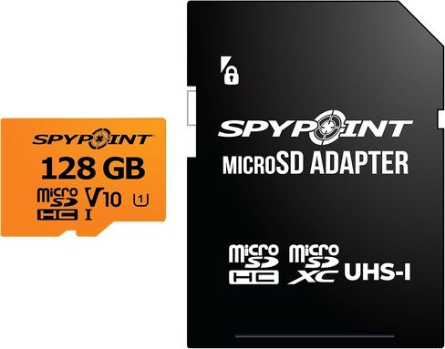 SPYPOINT 128GB Micro SD Memory Card Trail for Cameras | Adapter Media Storage for Trail and Game Cameras Designed | Used in Hunting and Trail Cams in Kuwait