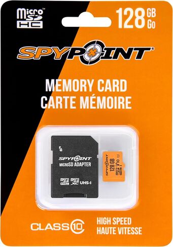 SPYPOINT 128GB Micro SD Memory Card Trail for Cameras | Adapter Media Storage for Trail and Game Cameras Designed | Used in Hunting and Trail Cams in Kuwait