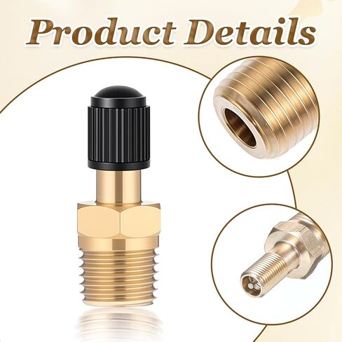 2PCS 1/8" NPT Tank Valve Anti-Corrosion Standard Valve Core 1/8" NPT Schrader Valves with Sealing Caps,Using with Air Compressor Tanks in Saudi Arabia