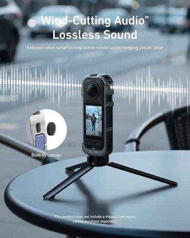 حالة إطار وقائي من ألومنيوم Telesin من أجل Insta360 X5 مع واجهة ملولبة ذات حذاء بارد أحذية بارد Magnetic Matter 1/4 بوصة مع علبة LEN الواقية من السيليكون لملحقات الكاميرا in Kuwait