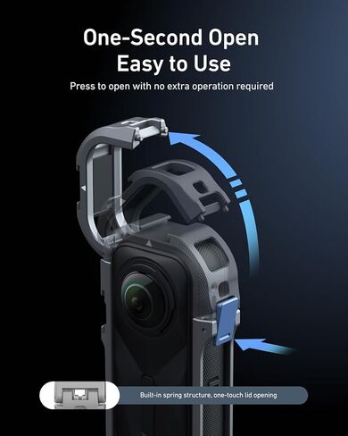 حالة إطار وقائي من ألومنيوم Telesin من أجل Insta360 X5 مع واجهة ملولبة ذات حذاء بارد أحذية بارد Magnetic Matter 1/4 بوصة مع علبة LEN الواقية من السيليكون لملحقات الكاميرا in Kuwait