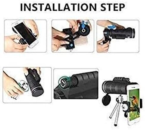Monocular Telescope Star monocular Telescope High Power monocular 40x60 with Support for Smart Phone and Waterproof monocular Tripod with Light Durable FMC Focus in Saudi Arabia
