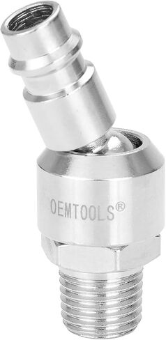 Oemtools 26130 قابس دوار عالي التدفق ، 1/4 بوصة دفع mnpt وتركيب هواء قفل لدافع الرش ورواد تأثير عزم الدوران ، مضاعفة أداة الهواء التدفق ، الكروم in Saudi Arabia