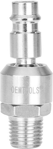 Oemtools 26130 قابس دوار عالي التدفق ، 1/4 بوصة دفع mnpt وتركيب هواء قفل لدافع الرش ورواد تأثير عزم الدوران ، مضاعفة أداة الهواء التدفق ، الكروم in Saudi Arabia