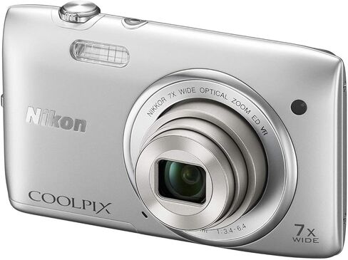 Nikon COOLPIX S3500 20.1 MP Digital Camera with 7X Zoom (Silver) (Old Model) (Renewed) in Saudi Arabia