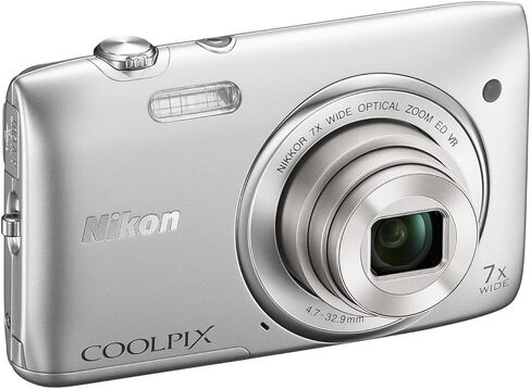 Nikon COOLPIX S3500 20.1 MP Digital Camera with 7X Zoom (Silver) (Old Model) (Renewed) in Saudi Arabia