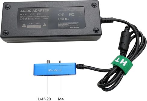 PTAP D-TAP Flitter Hub مع AC Power Adapter 16V 10A لكاميرا Red Arri Sony ، شاشة ، الضوء ، محرك التركيز ، ناقل الحركة اللاسلكي ، 1/4 "MONT ، Blue in Saudi Arabia