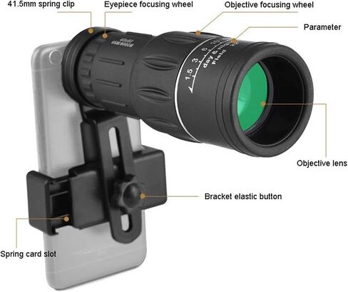 40x60 Professional Monocular Zoom Binoculars - Night Vision & Optic Scope with Spring Clip in Saudi Arabia