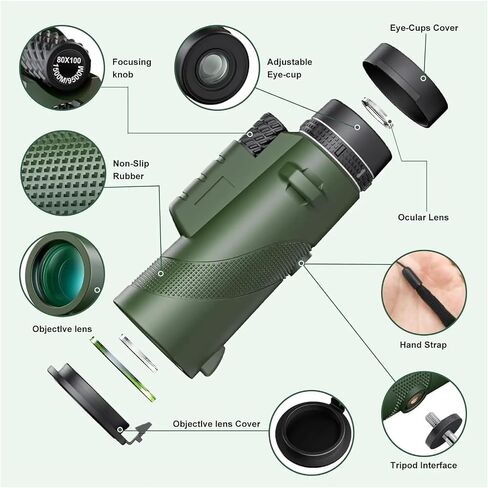 تلسكوب أحادي 40 × 60 HD - أحاديات الطاقة العالية للبالغين مع PAK -4 PRISM ، طلاء عدسة FMC ، مضغوط ، محمول ، صور حادة in Saudi Arabia