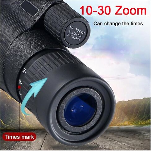 Travel Monocular Telescope 10-30X42 Zoom - Powerful HD Multi-Coated Night Vision Binoculars for Camping, Hunting, Tours - Sharp Images in Saudi Arabia