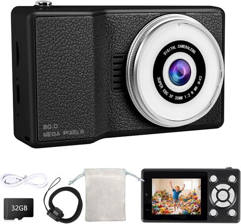 Digital Camera for Kids – 8X Digital Zoom, FHD 1080P Video, 2.8" Screen, Anti-Shake & Slip-Resistant Design – Compact Point and Shoot Camera for Girls, Boys, Teens(Pink) in Saudi Arabia