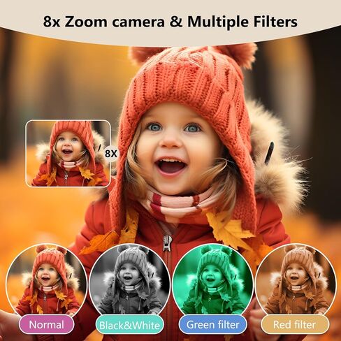 Digital Camera for Kids – 8X Digital Zoom, FHD 1080P Video, 2.8" Screen, Anti-Shake & Slip-Resistant Design – Compact Point and Shoot Camera for Girls, Boys, Teens(Pink) in Saudi Arabia