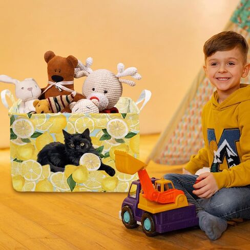 Camping Theme Toy Box, Toy Gift Bins Organizer for Boys Girls, Storage Bins with Handles, Rectangular Storage Basket- Happy Camper- Foldable Versatile Baby Kids Bin for Room Decor, Baskets Kids in Kuwait
