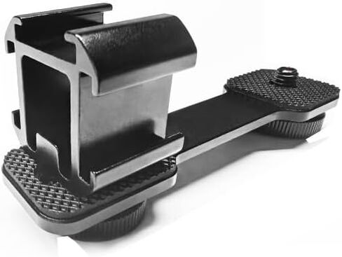 Aluminium Camera Hot Shoe Mount Adapter Video Accessory Triple Cold Shoe Bracket Lights, LED Monitors, Microphones, Audio Recorder & Studio Flash Video Camera in Saudi Arabia