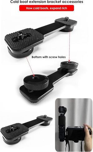 Aluminium Camera Hot Shoe Mount Adapter Video Accessory Triple Cold Shoe Bracket Lights, LED Monitors, Microphones, Audio Recorder & Studio Flash Video Camera in Saudi Arabia