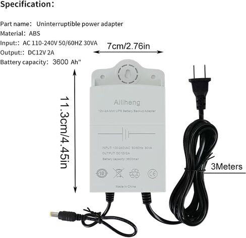 محول 12V-2A للكاميرات في الهواء الطلق والأمن ، نسخة احتياطية من بطارية Mini UPS مع سعة 3600mAh لكاميرا DC12V Light Security في الهواء الطلق in Kuwait