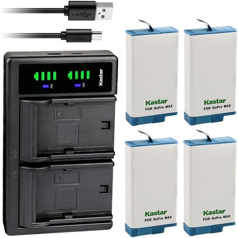 KASTAR LTD2 USB Charger ACTERNATION مع GOPRO MAX ، GOPRO MAX SPCC1B ، ACDBD-001 ACBAT-001 ACCBAT-001 ، CHDHZ-201 CHDHZ201 ، بطارية GOPRO MAX 360 درجة مقاومة للماء 5.6K in Saudi Arabia