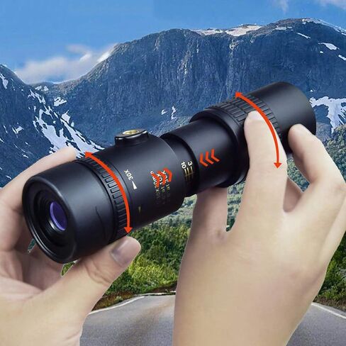 50X60 High Power Retractable Compact Monocular Telescope with BAK4 Prism, Waterproof HD, Fully Multi-Coated, Smartphone Holder & Tripod Included in Saudi Arabia