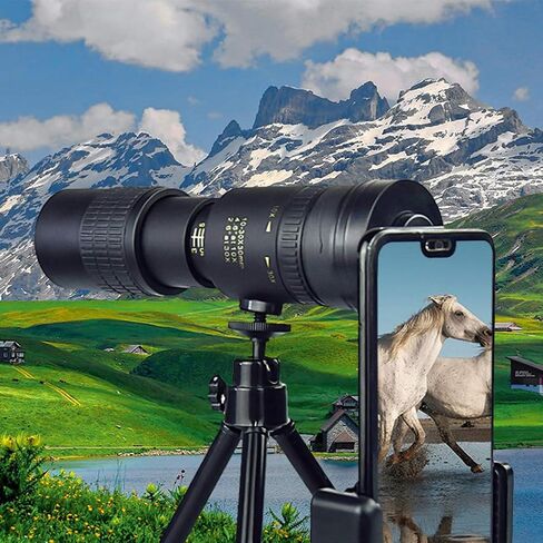 50X60 High Power Retractable Compact Monocular Telescope with BAK4 Prism, Waterproof HD, Fully Multi-Coated, Smartphone Holder & Tripod Included in Saudi Arabia