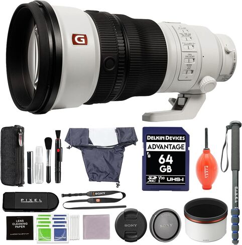 Sony FE 300mm f/2.8 GM OSS Lens (Sony E) Bundle with Rainjacket, 65" Compact Monopod, 64GB SD Card & More in Saudi Arabia