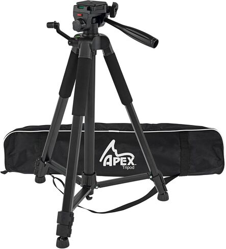 Creative Mark Apex Tripod for Camera - Lightweight Aluminum Camera Tripod Stand with 360° Pan, 90° Forward Backward & Side Tilt, Adjustable Height, Quick-Release Plate and Nylon Carrying Case in Saudi Arabia